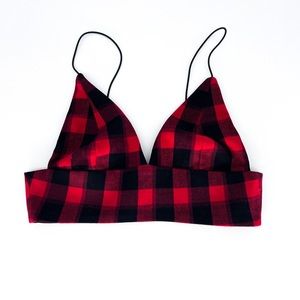 Plaid bralette never worn size S